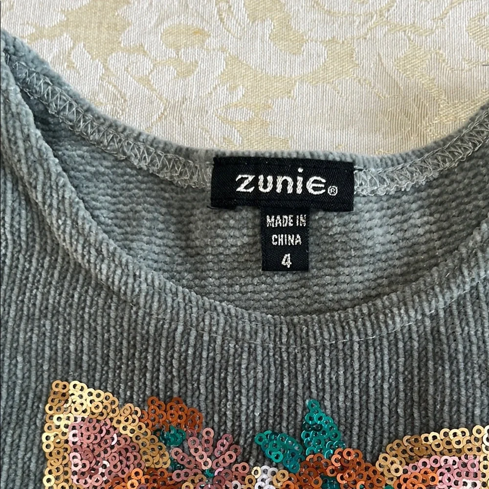 Zunie Gray and White Cuffed Sleeve Sundress